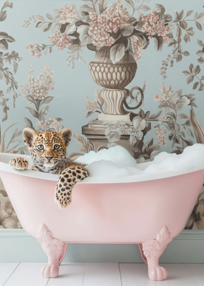 Leopard’s Pink Bubble Bath - Poster / Art Print