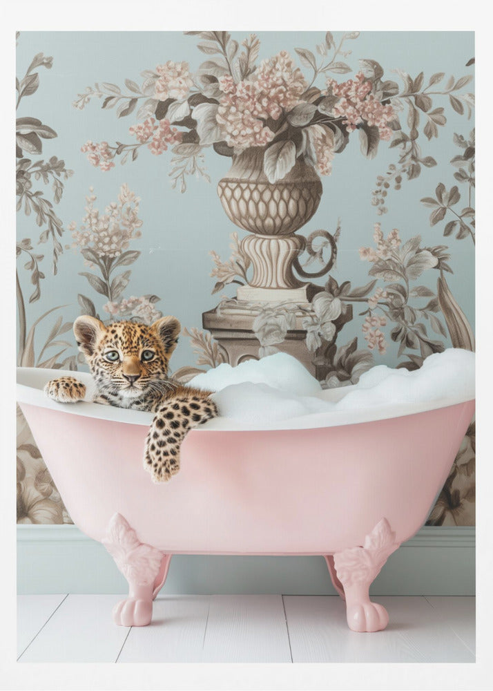 Leopard’s Pink Bubble Bath - Poster / Art Print