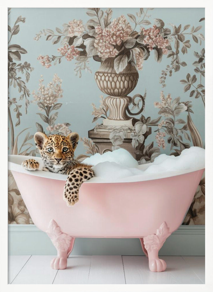 Leopard’s Pink Bubble Bath - Poster / Art Print