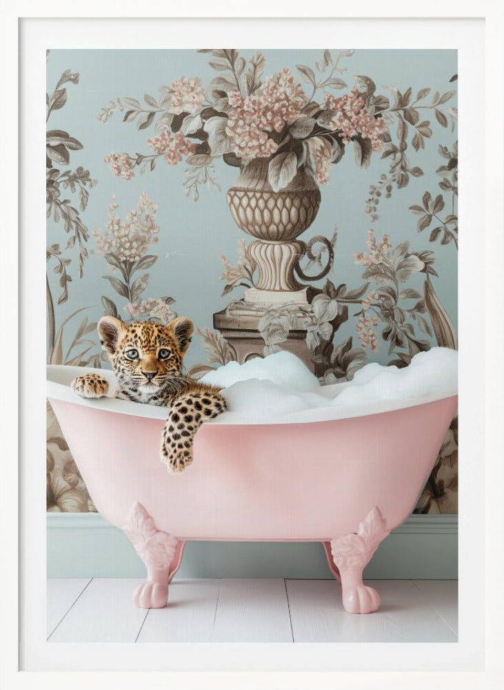 Leopard’s Pink Bubble Bath - Poster / Art Print