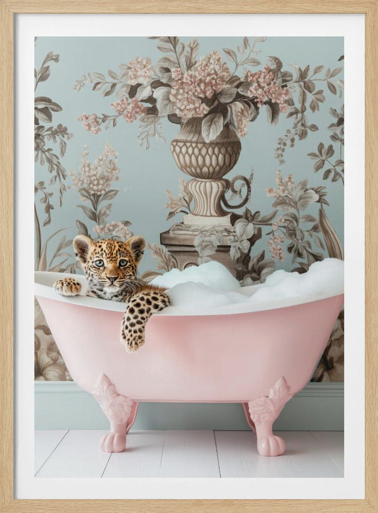 Leopard’s Pink Bubble Bath - Poster / Art Print