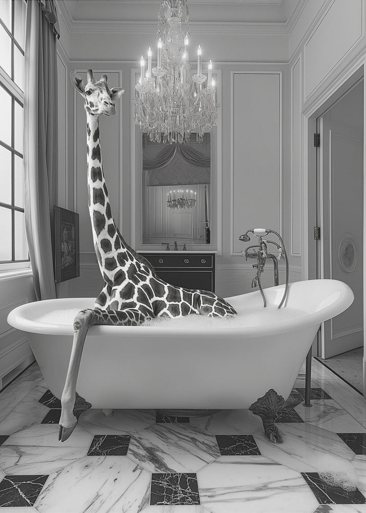 Giraffe Glam Soak - Poster / Art Print