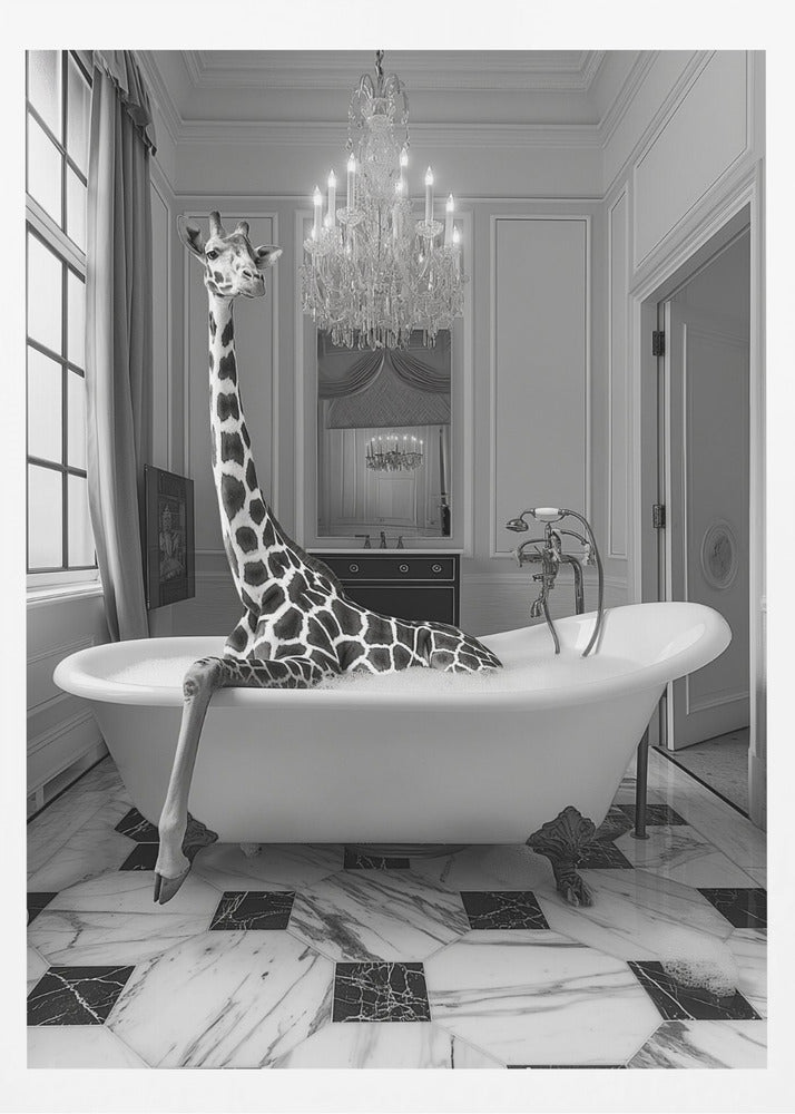Giraffe Glam Soak - Poster / Art Print