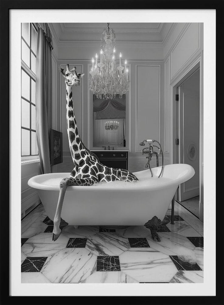 Giraffe Glam Soak - Poster / Art Print