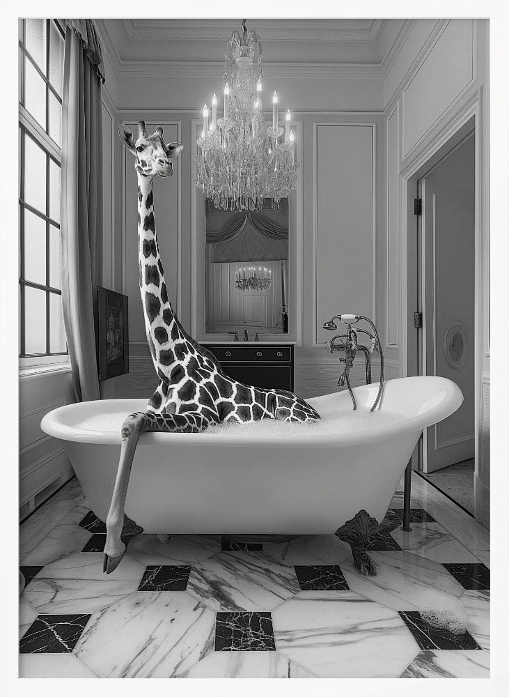 Giraffe Glam Soak - Poster / Art Print