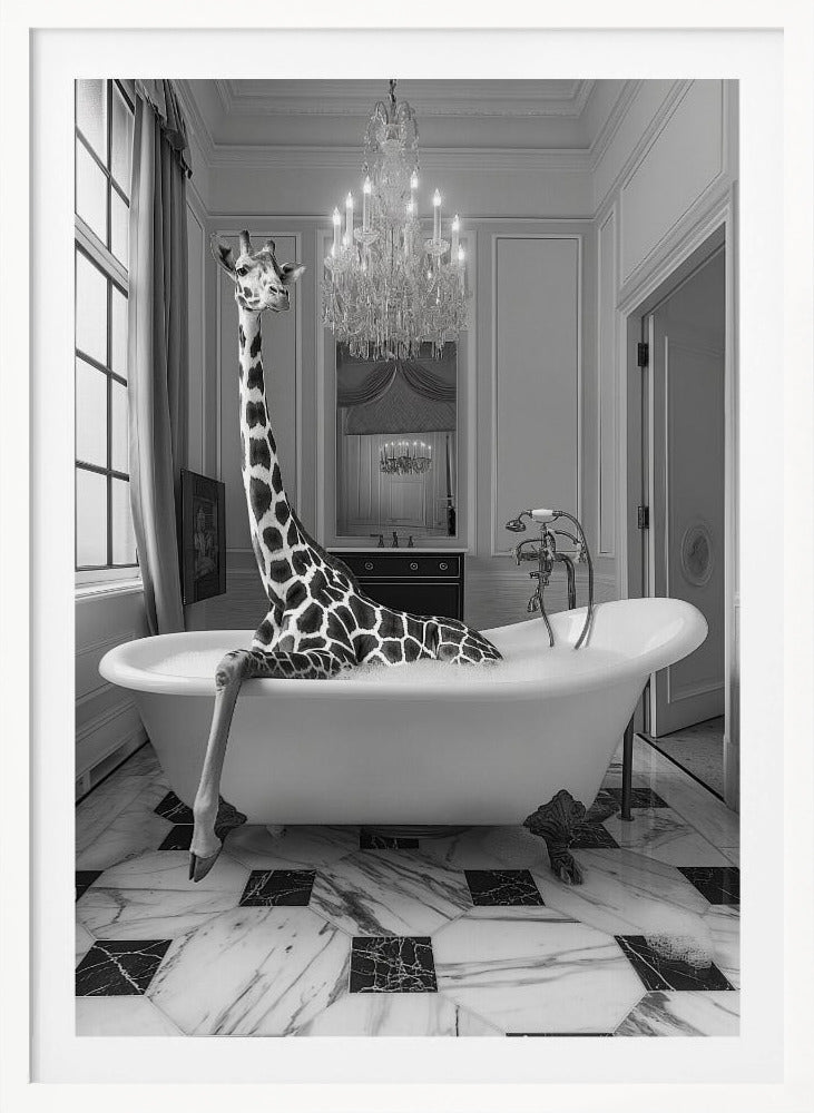 Giraffe Glam Soak - Poster / Art Print