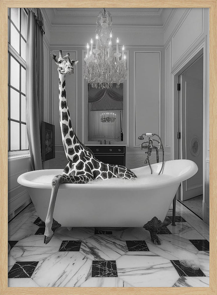 Giraffe Glam Soak - Poster / Art Print