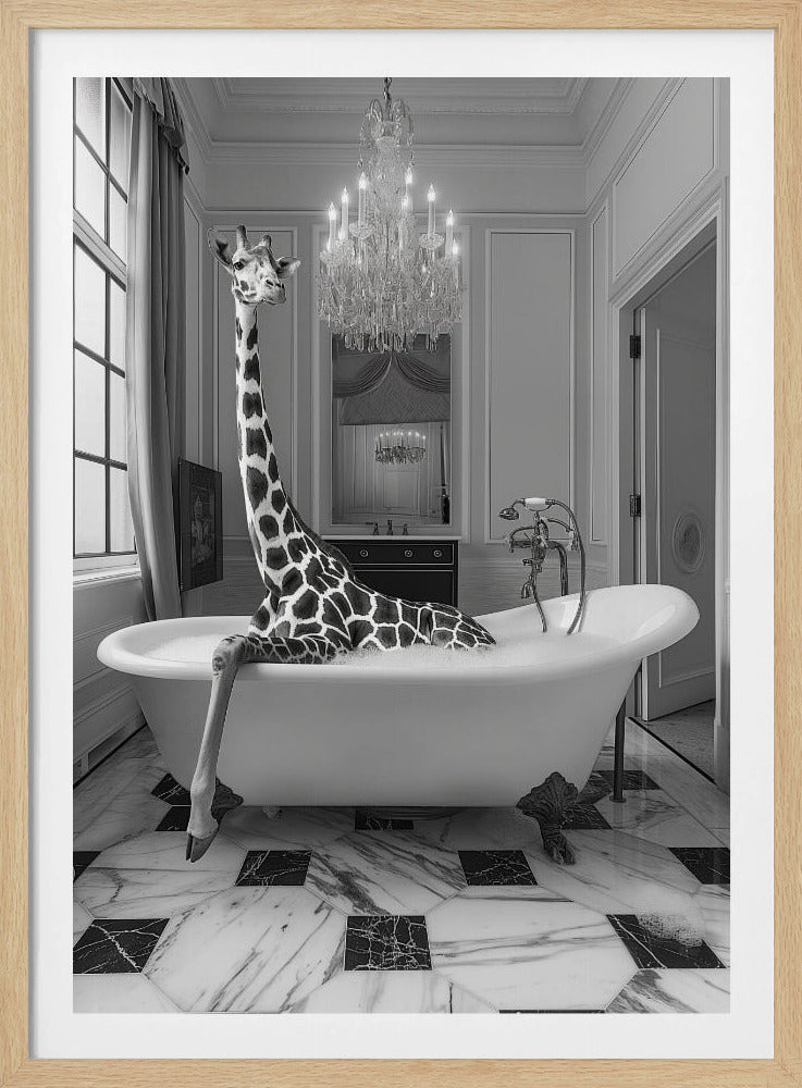 Giraffe Glam Soak - Poster / Art Print