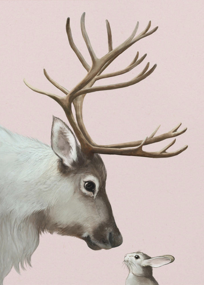 Reindeer and Rabbit - Poster / Art Print