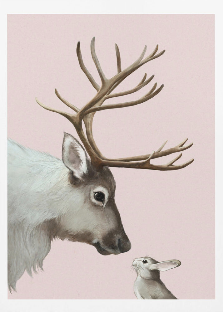 Reindeer and Rabbit - Poster / Art Print