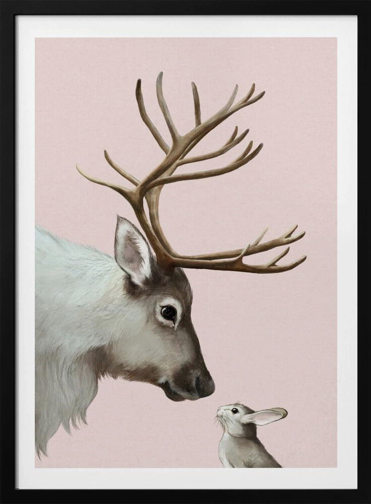 Reindeer and Rabbit - Poster / Art Print