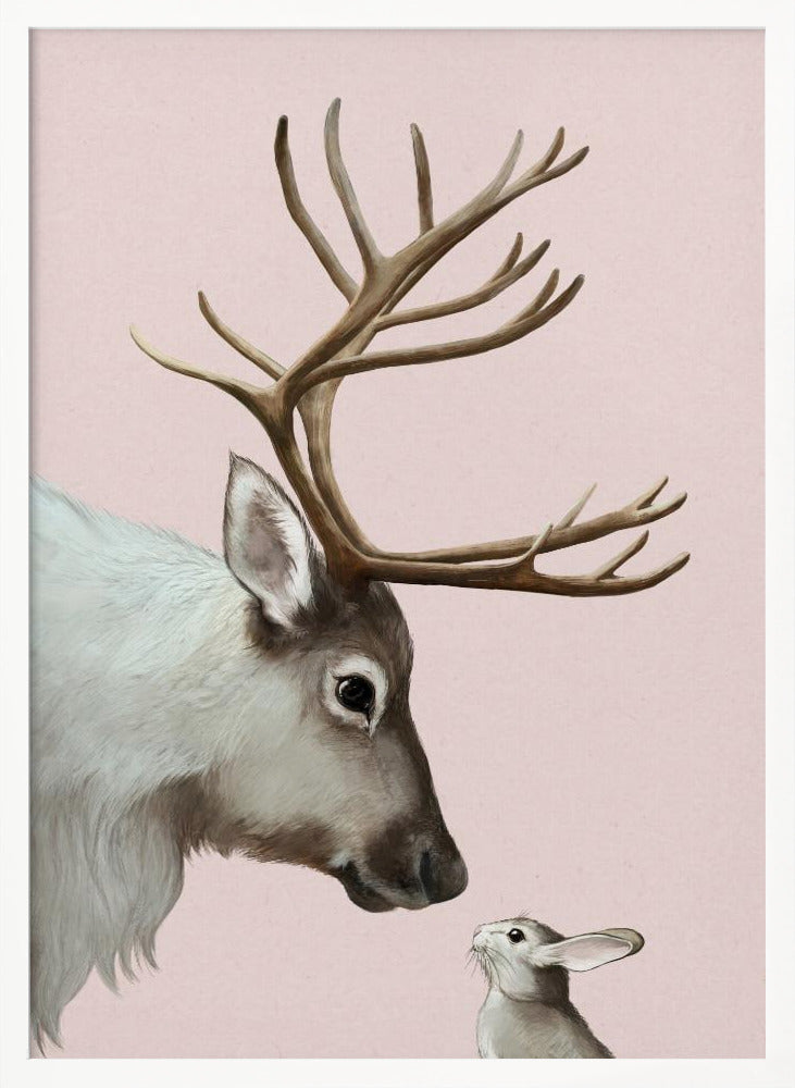 Reindeer and Rabbit - Poster / Art Print