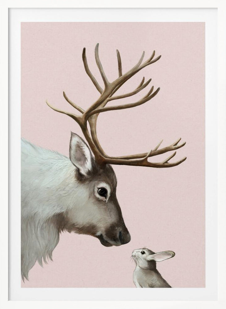 Reindeer and Rabbit - Poster / Art Print