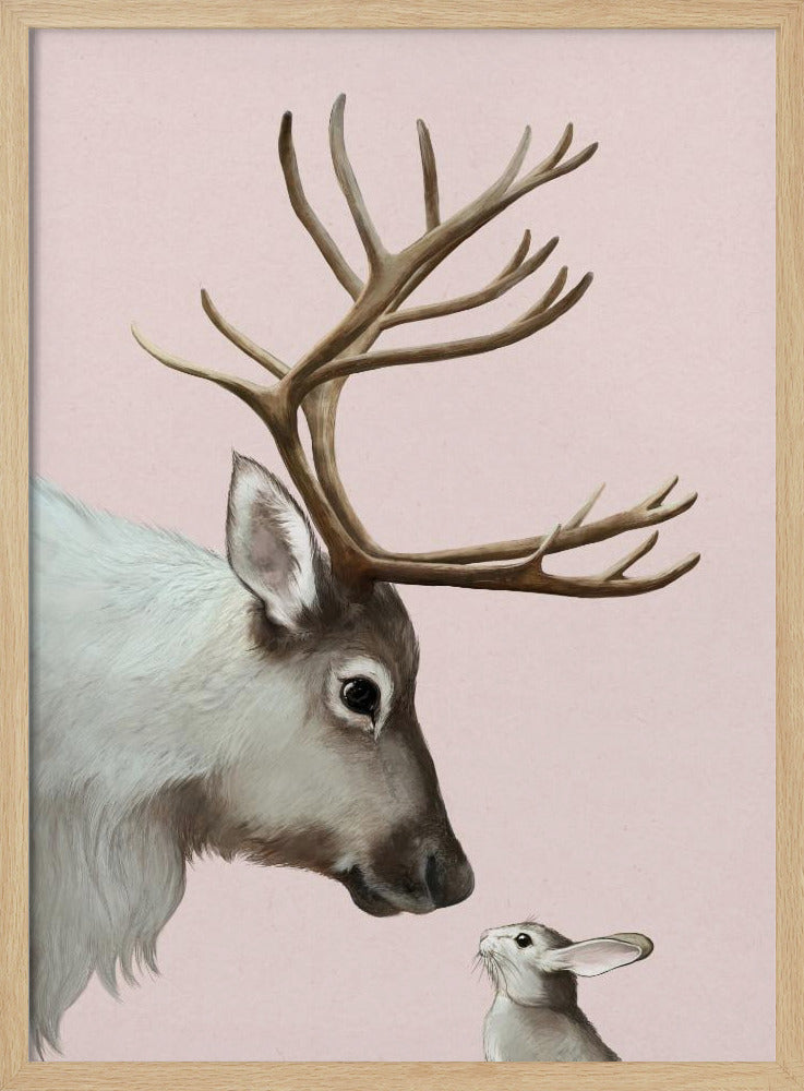 Reindeer and Rabbit - Poster / Art Print