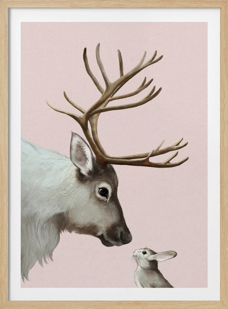 Reindeer and Rabbit - Poster / Art Print