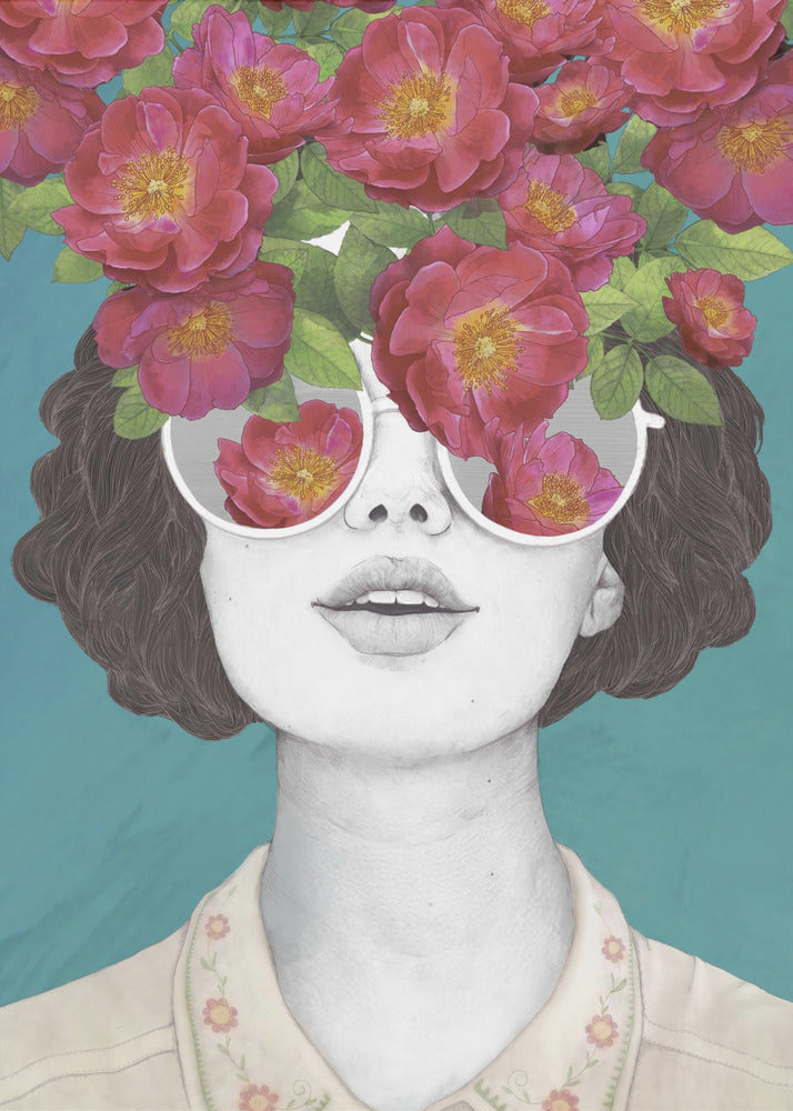 The Optimist Rose Colored Glasses - Poster / Art Print