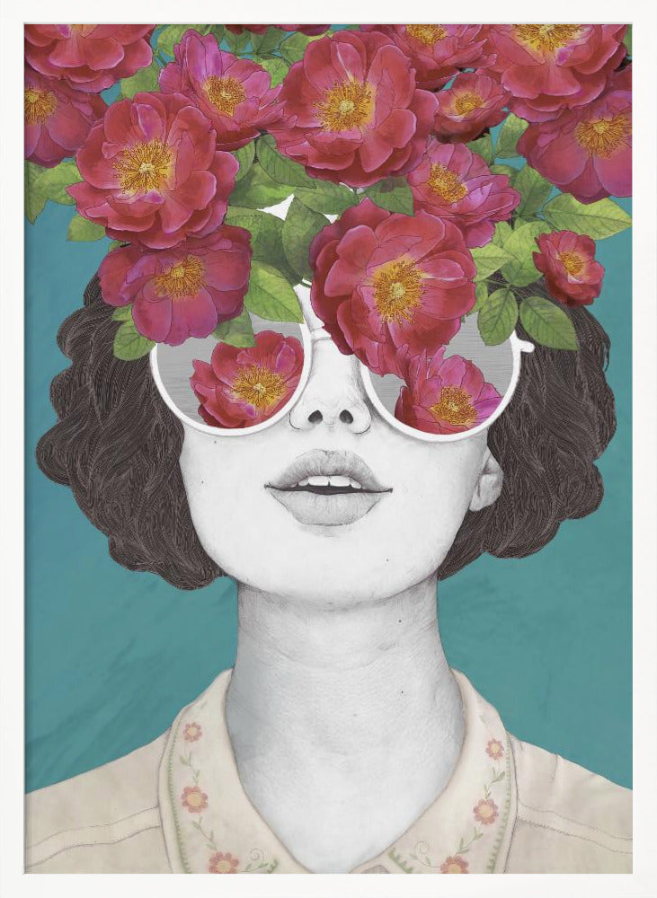 The Optimist Rose Colored Glasses - Poster / Art Print