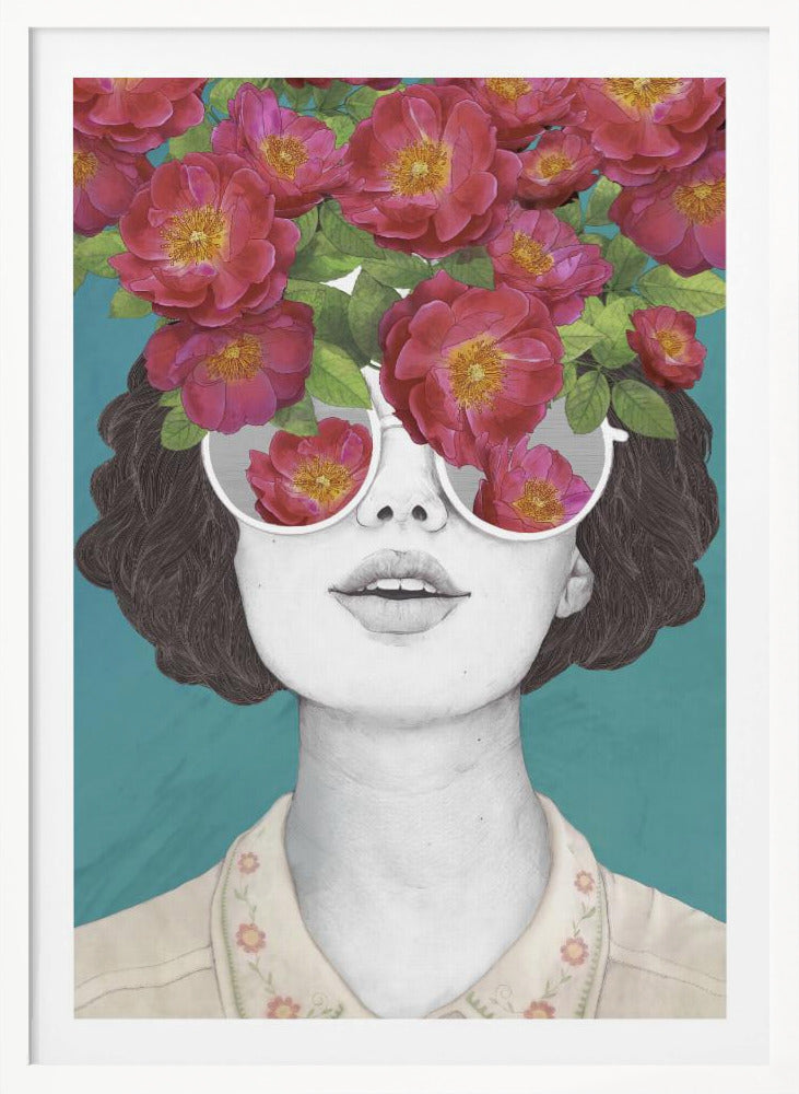 The Optimist Rose Colored Glasses - Poster / Art Print