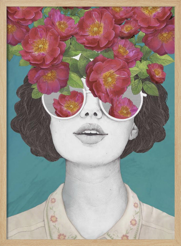 The Optimist Rose Colored Glasses - Poster / Art Print
