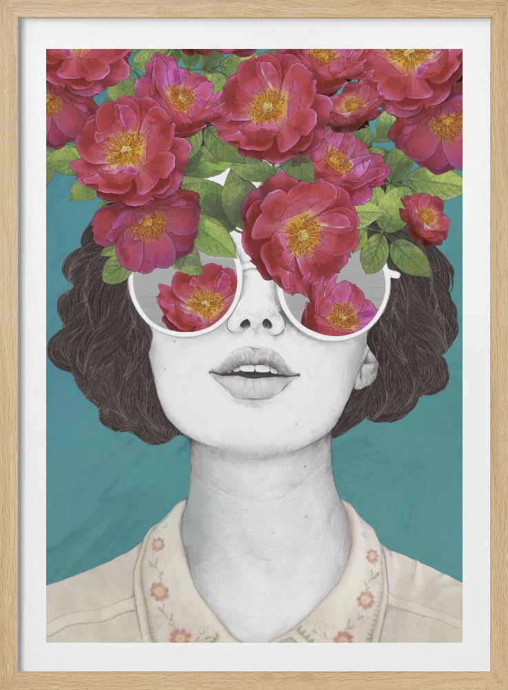 The Optimist Rose Colored Glasses - Poster / Art Print