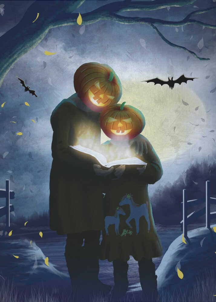 Pumpkin Headed Figures - Poster / Art Print