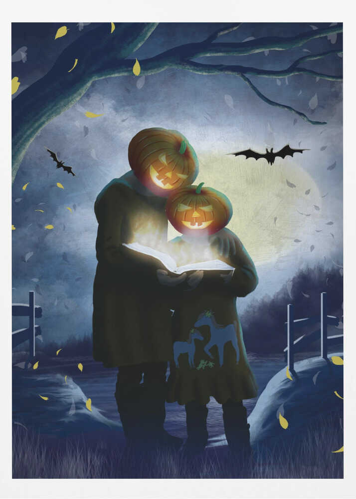 Pumpkin Headed Figures - Poster / Art Print
