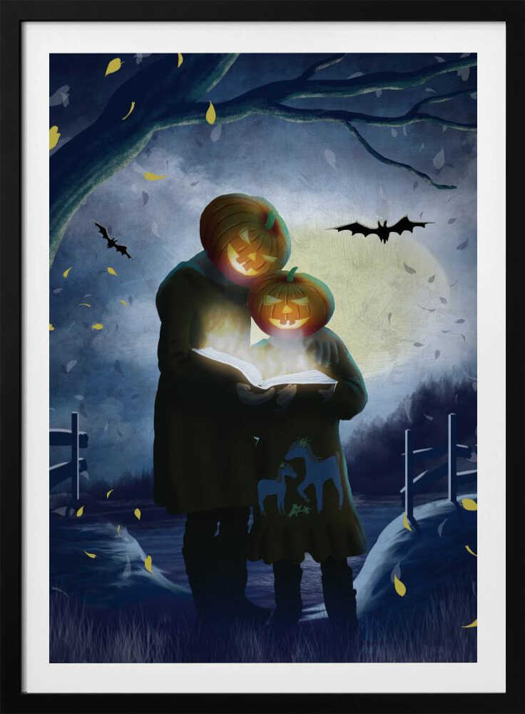 Pumpkin Headed Figures - Poster / Art Print