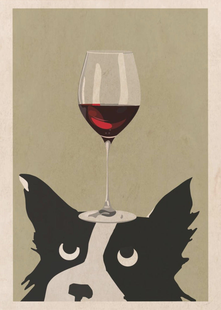 Dog and Wine - Poster / Art Print