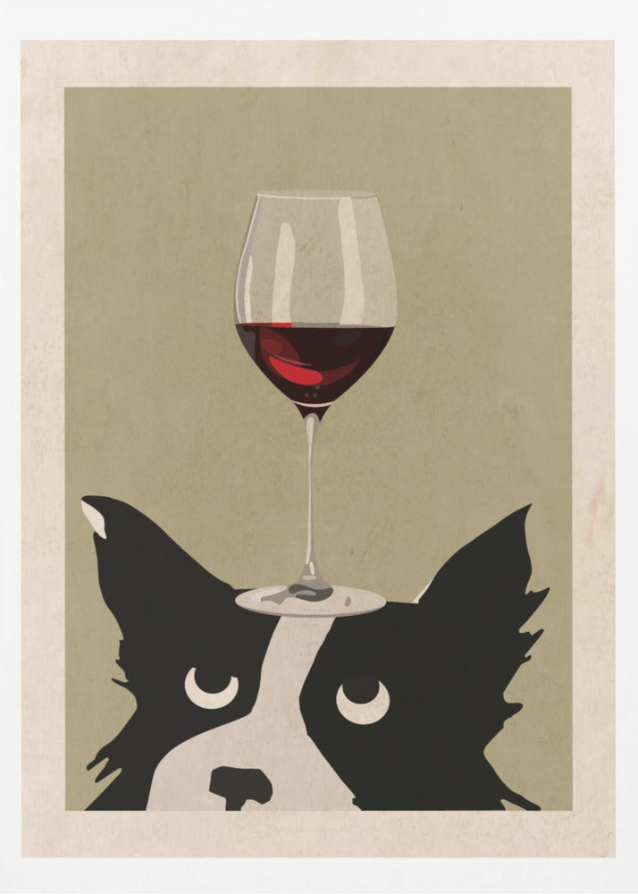 Dog and Wine - Poster / Art Print