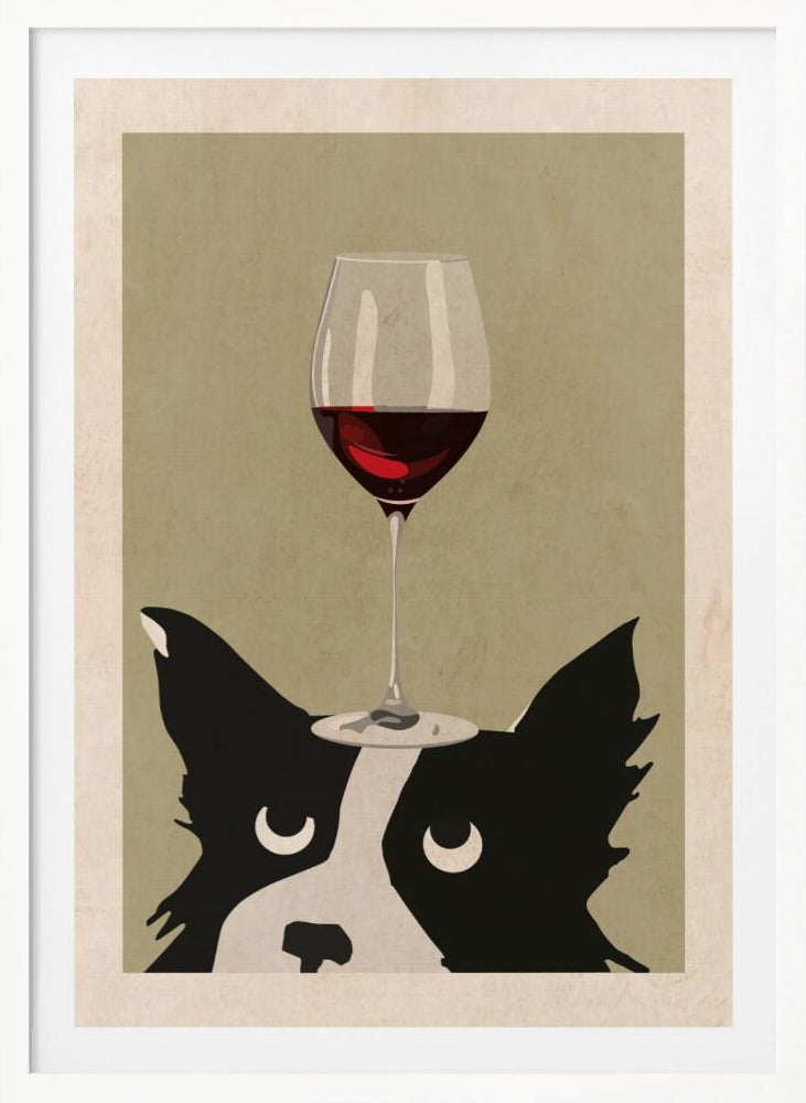 Dog and Wine - Poster / Art Print