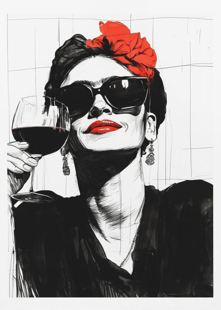 Woman and drink - Poster / Art Print