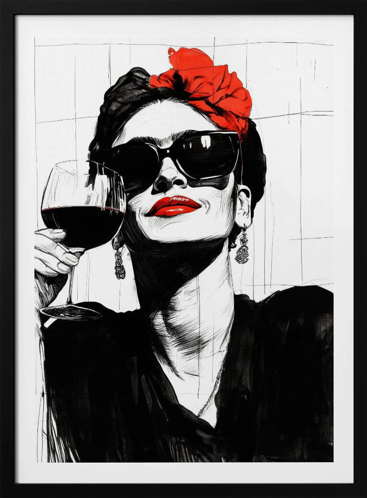 Woman and drink - Poster / Art Print