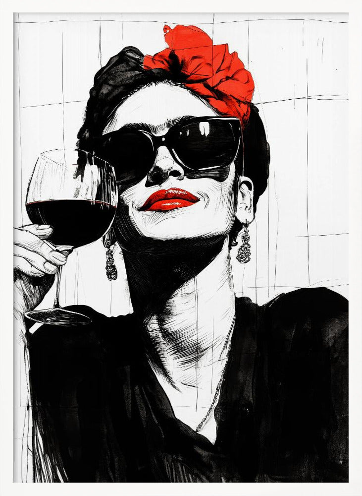 Woman and drink - Poster / Art Print