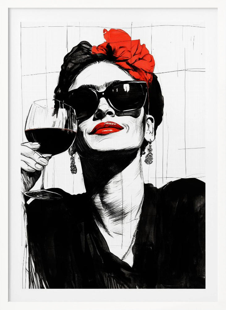 Woman and drink - Poster / Art Print