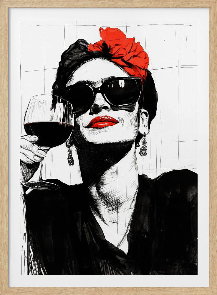 Woman and drink - Poster / Art Print