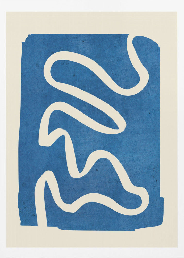 Geometric Abstract Minimal Blue - Poster / Art Print