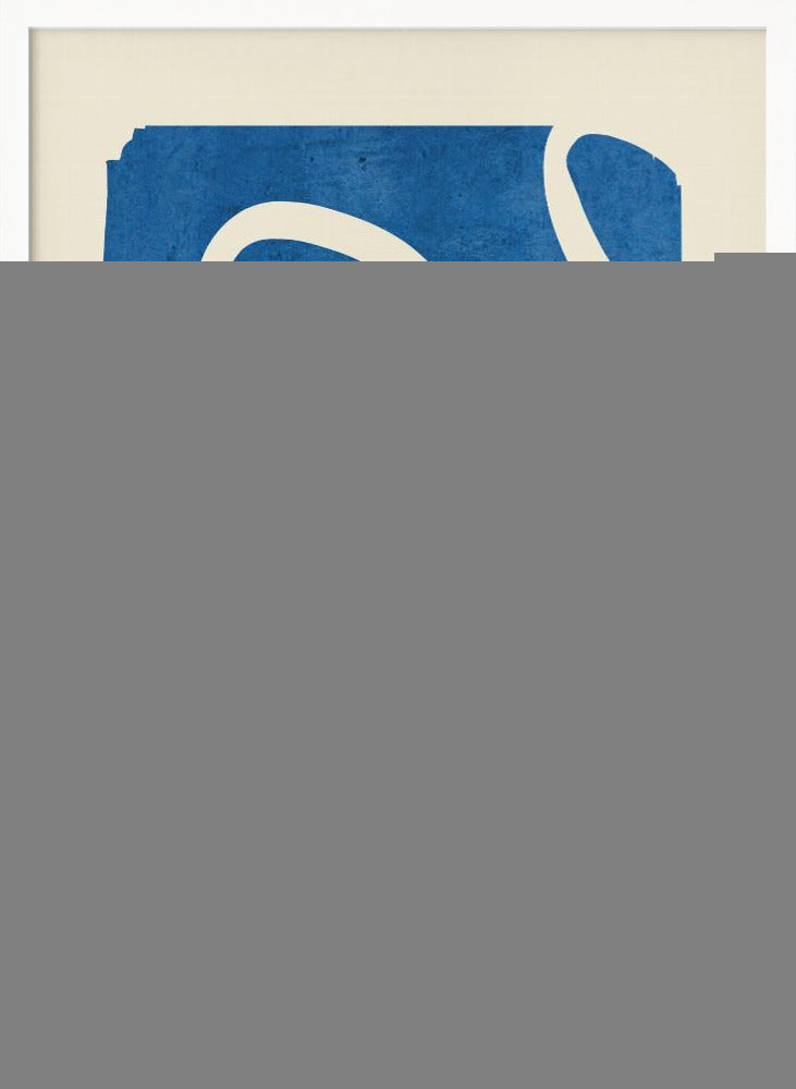 Geometric Abstract Minimal Blue - Poster / Art Print