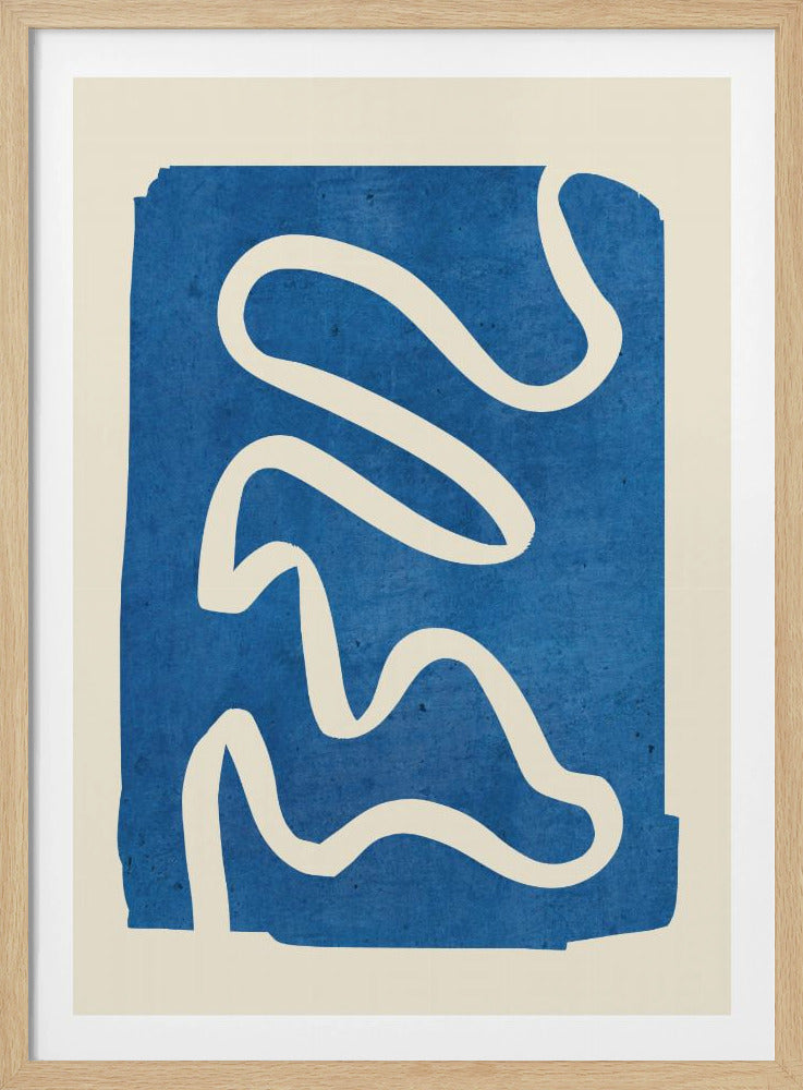 Geometric Abstract Minimal Blue - Poster / Art Print