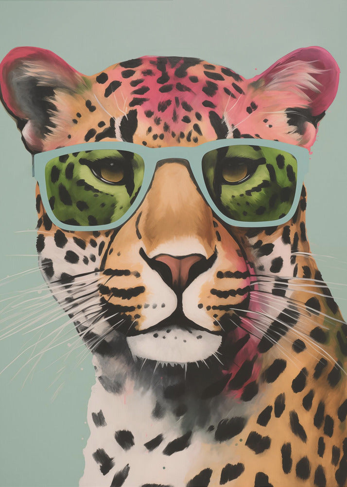Leopard With Glasses - Poster / Art Print