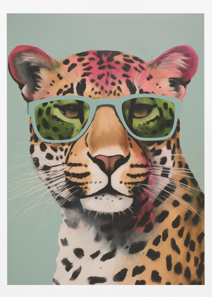 Leopard With Glasses - Poster / Art Print