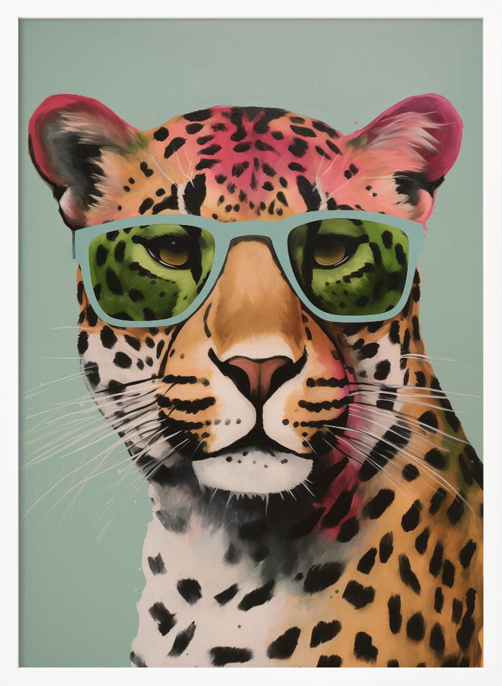 Leopard With Glasses - Poster / Art Print