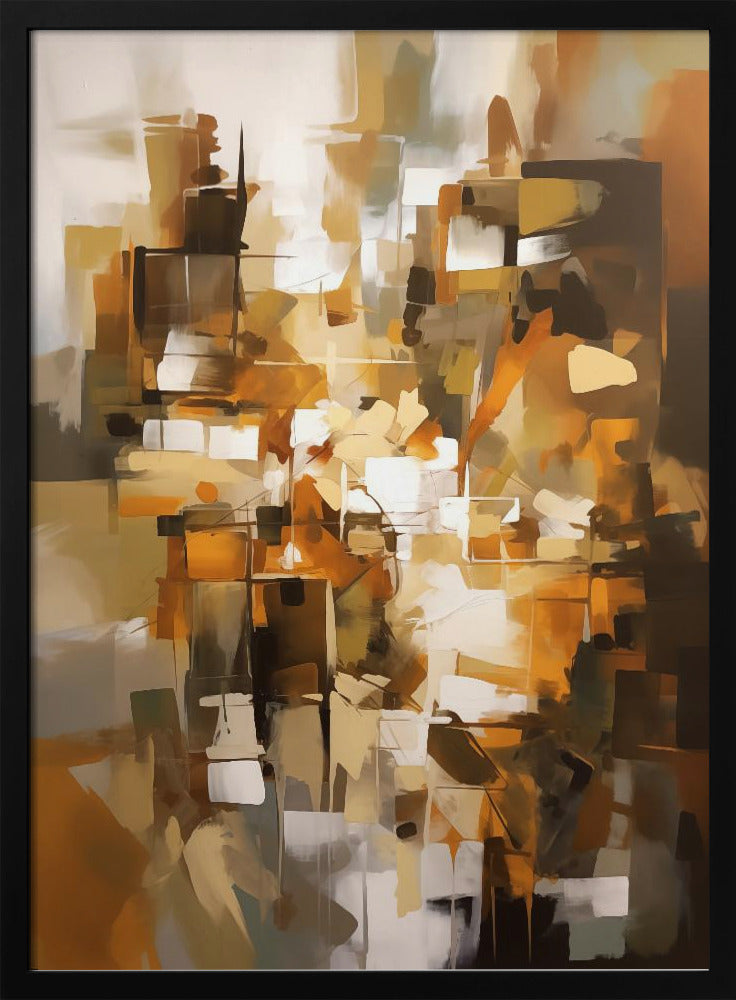 Abstract Patchwork In Earth Tones - Poster / Art Print