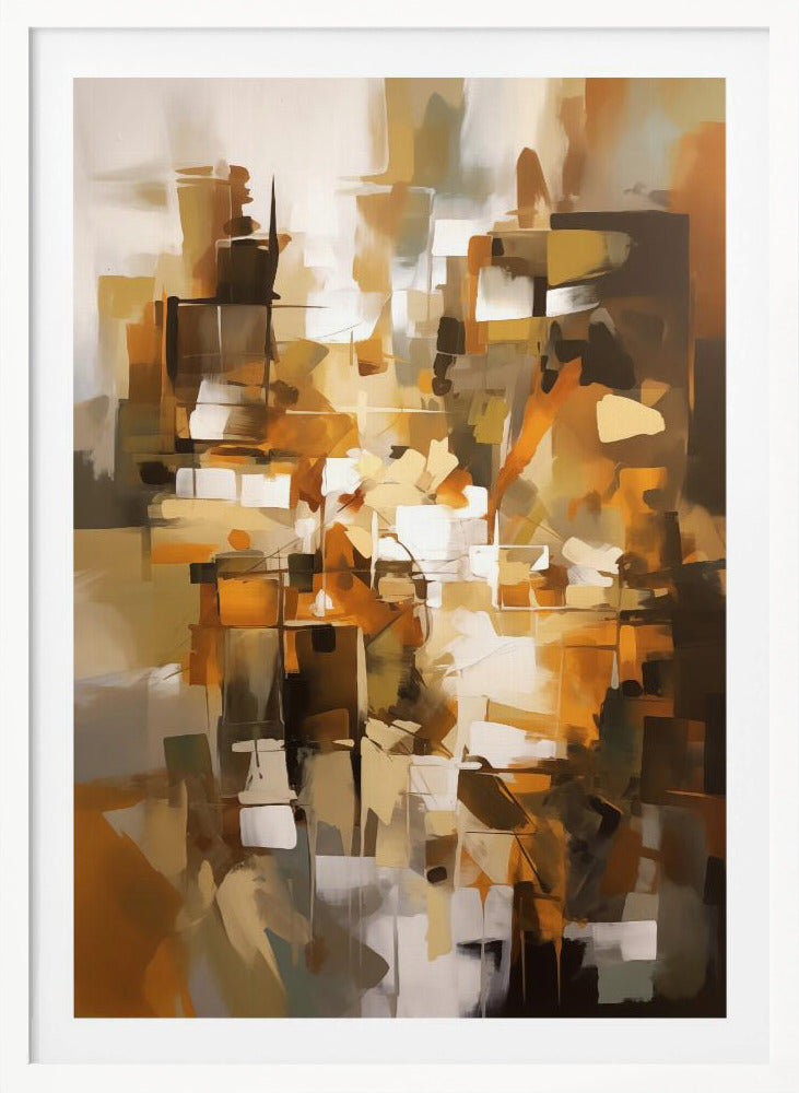 Abstract Patchwork In Earth Tones - Poster / Art Print