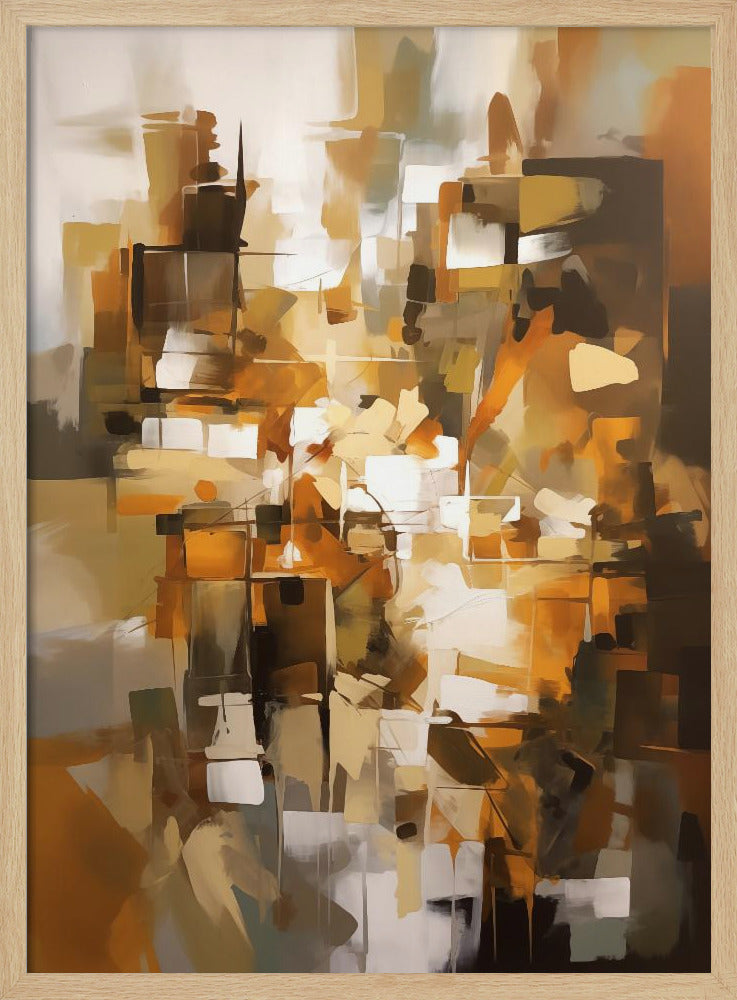 Abstract Patchwork In Earth Tones - Poster / Art Print
