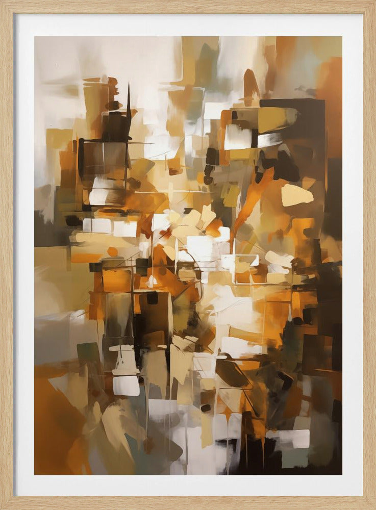 Abstract Patchwork In Earth Tones - Poster / Art Print