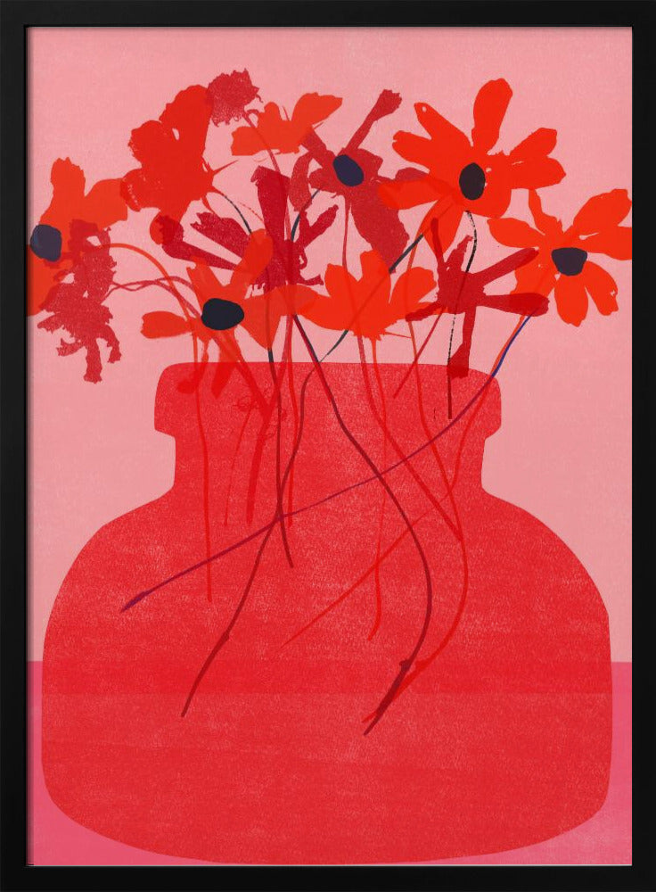 Red Flower in a Vase - Poster / Art Print