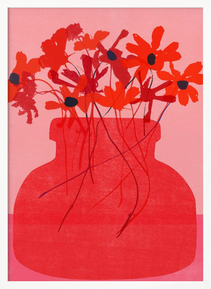 Red Flower in a Vase - Poster / Art Print