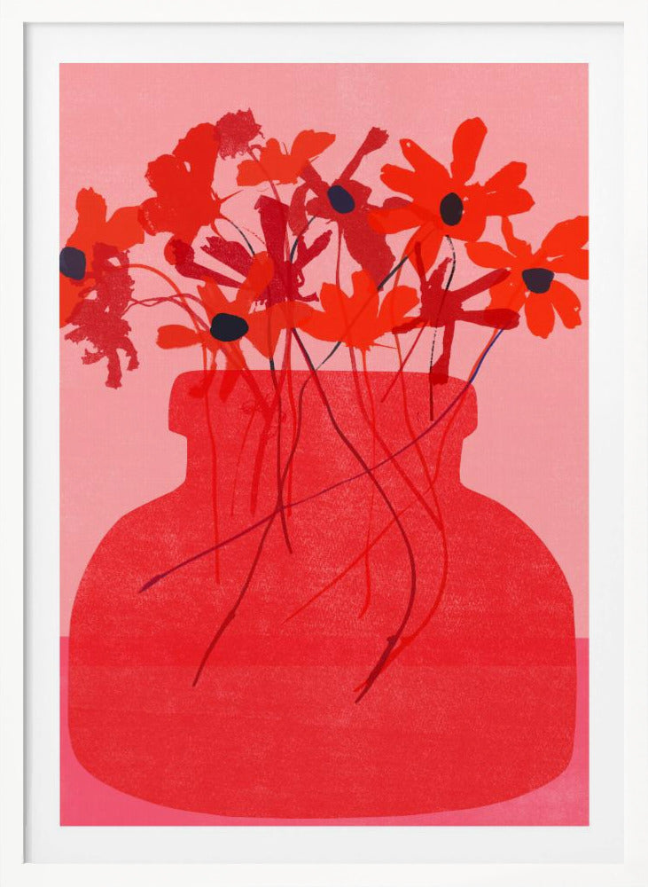 Red Flower in a Vase - Poster / Art Print