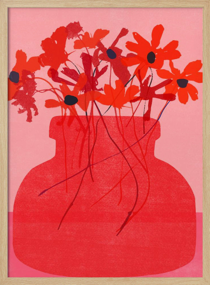 Red Flower in a Vase - Poster / Art Print