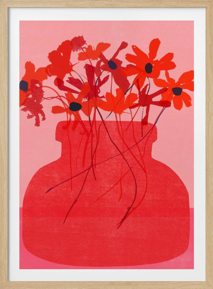 Red Flower in a Vase - Poster / Art Print